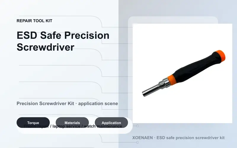 XOENAEN precision screwdriver kit used for phones, laptops and small electronics.