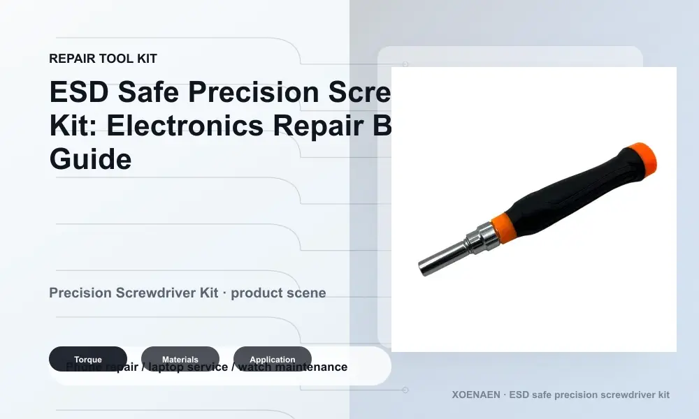 XOENAEN ESD safe precision screwdriver kit for electronics repair benches.