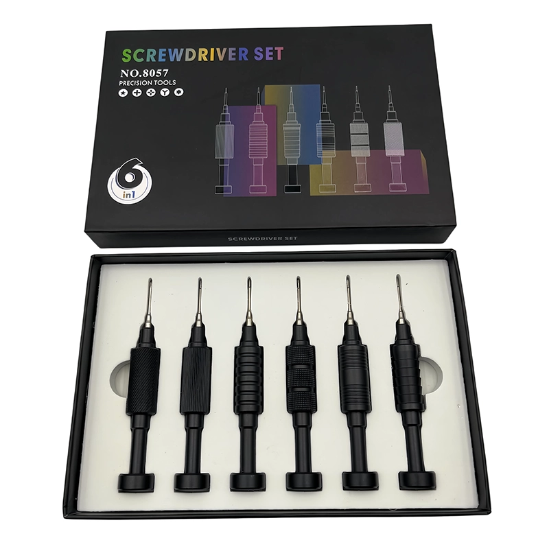 6-in-1 Screwdriver Set - Manual — complete set and storage case